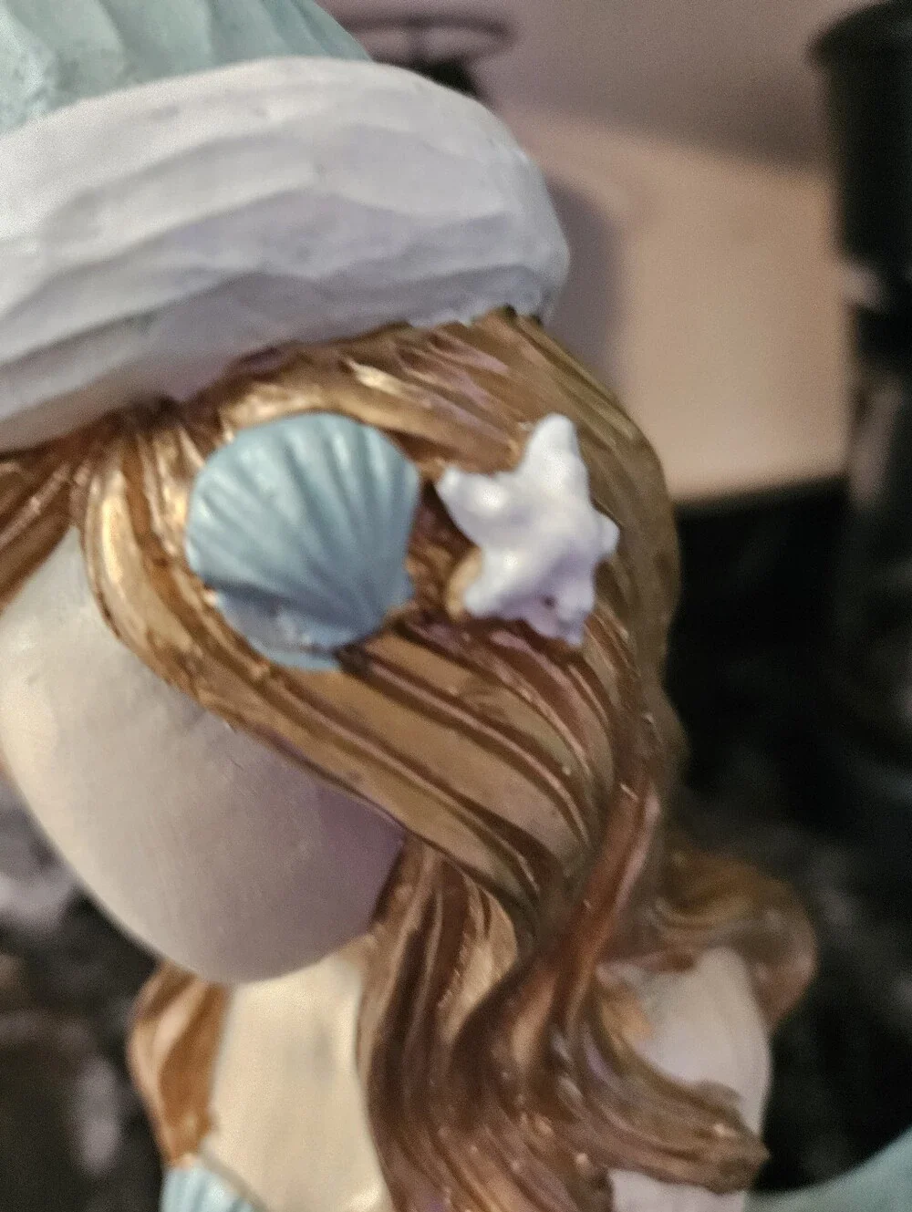 Fancy That Holiday Christmas Mermaid Figurine – Pastel Blue & Gold, 8” Resin